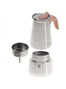 CAMRY Espresso Maker, Stovetop Espresso Pot, Coffee Percolator - Classic Design, Durable Construction, Compact - Silver - View 5
