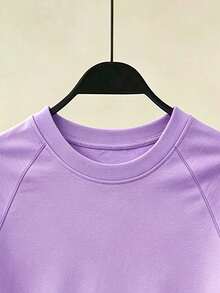 Tween Girl Raglan Long Sleeve T‑Shirt, German Slogan Heart Graphic Printed Cotton Top, Soft Comfortable Casual Tee - Purple Yam - View 3