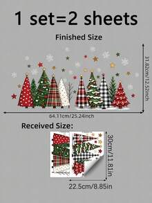 1 Set Christmas Window Stickers - Christmas Tree Pattern, PVC Static Cling - Suitable For Windows, Glass And Mirrors Decoration Stickers; Suitable For Christmas Decoration, Office Holiday Decoration, Home Decor And Store Window Display. - Multicolor - View 11