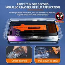 [24h Shipping From DE/FR/ES]  Galaxy A07/A04/A04 Core Edition/A04E/A04S/A05/A05S/A06 Exclusive Four-Piece Set Of One-Touch Anti-Peep Privacy Tempered Glass Film, Dust-Free Magic Box Automatic Alignment Installation Kit, Bubble-Free Full Coverage 9H Hardness Glass Film - 10PCS - View 5