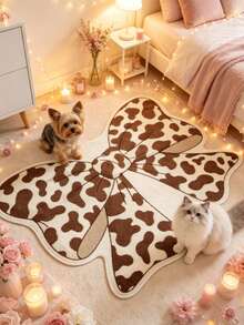 1pc Pink Bow Pattern Floor Mat, Decorative Carpet, Bedroom Decor, Small Rug, Carpet, Home Decor, Living Room Carpet, Small Living Room Rug, Bedroom Rug, Living Room Home Decor, Outdoor Rug, Washable Carpet - Multicolor 11 - View 2