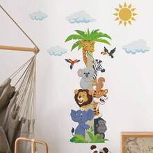 1pc Cartoon Animal Pattern Wall Sticker, Cartoon PVC Wall Decal For Home Decoration,Stickers,Wall Decal, Vinyl Decal For Home Decorations,Spring Decoration Items Refresh Your Home,Rama Decoration Stickers Gifts Birthday Graduation - Multicolor - View 9