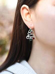 1 Pair Charming Cubic Zirconia Earrings For Women, Wedding, Engagement, Party, Jewelry, Christmas Gift - 1# - View 6