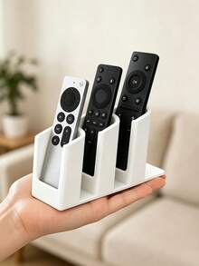 3-Slot Remote Control Storage Box, Black And White Color Scheme, Suitable For TV And Air Conditioner, Practical Desktop Organizer, Home Decor Essential, Back To School, Christmas, Halloween Gift - Multicolor - View 7