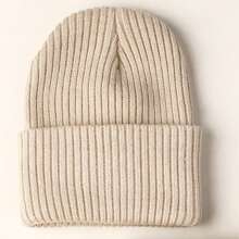 1/2PCS Kids Unisex Autumn/Winter Warm Knitted Vertical Striped Solid Color Pattern Versatile Hat & Scarf 2 Pieces Set Knitted Beanie - Vertical Stripes - View 18