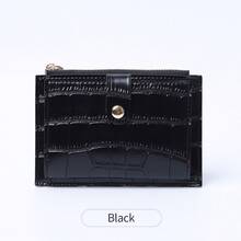 MIYIN Glossy Crocodile Print Mini Wristlet Card Wallet, Multi‑Compartment Storage, Zipper Coin Pocket, Lightweight Purse For Ladies Daily Commute - Multicolor - View 17