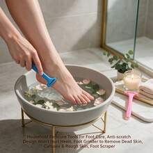 1/5/10pcs Portable Foot Dead Skin Removal Care Tool, Ergonomic Foot File Dead Skin Remover, Durable Sturdy Handle Easy To Clean Foot Trimming Heel Scraper, Exfoliating Tool For Rough Dry Cracked Heels, Professional Home Foot Care Therapy Tool - Upgraded Materials - View 9