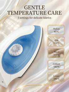 SOKANY-898A Handheld Electric Iron, Mini Portable Travel Iron For Students, Ceramic Soleplate Design, Suitable For All Types Of Clothing, Constant Temperature Ironing, Non-Damaging To Clothes, Adjustable Temperature Control, Overheat Protection - Blue - View 7