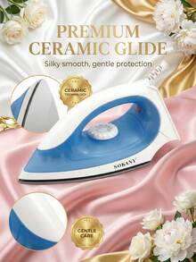 SOKANY-898A Handheld Electric Iron, Mini Portable Travel Iron For Students, Ceramic Soleplate Design, Suitable For All Types Of Clothing, Constant Temperature Ironing, Non-Damaging To Clothes, Adjustable Temperature Control, Overheat Protection - Blue - View 8
