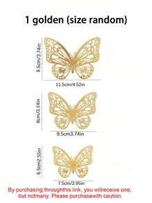 24/12pcs/Set 3D Hollow Butterfly Wall Stickers, Fridge Magnets, Wall Decor, Wedding Decor, Party Decor, Living Room Decor, Christmas Decor, Halloween Decor, Bedroom Decor - Multicolor - View 13