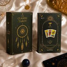 A Beginner's Guide To 78 Classic Tarot Cards, Portable Divination Game, Halloween And Thanksgiving Gifts, Game Gifts,With Paper Manual - Black - View 3