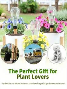 1/2/3pcs Large Capacity Transparent Diamond Automatic Watering Device, Clay Slow Release Anti-Clogging Seepage Watering Tool, Indoor Drip Irrigation Watering System, Potted Plants And Flowers Watering Device - Multicolor - View 10