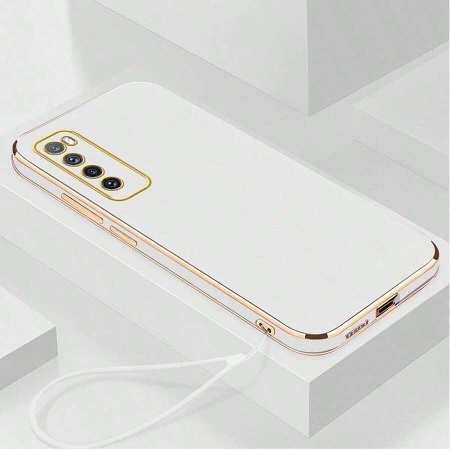 1件 [日常必需品] 粉色/紫色電鍍手機殼，相容於 Apple 17Air/17Pro/17Pro Max | 金色鑲邊鏡頭框 + 機身飾邊 + 矽膠掛繩 | 多功能極簡風格 | 耐刮 | 防震，相容於 Apple 16/15/14/13/12/11/8/7/Pro/Pro Max/Plus，S8-S25/FE/Plus/Ultra，手機/手機 - Apple 13 閱讀，Apple 16 閱讀 - 節日禮物，生日禮物，S26，MOTO NOTE