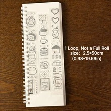 50cm/Roll Cute Pixel Coffee Shop Dessert Silver Foil Die-Cut Sticker Roll DIY Decoration Cards Scrapbook Photo Cards Phone Case Collage Material - Black - View 7
