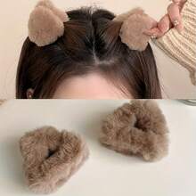 1/2/6pcs Super Cute Fluffy Cat Ear Side Hair Clips, Suitable For Forehead Strands And Princess Hairstyle, Half-Up Ponytail Bangs Clip, Daily Wear And Hair Accessory Gift - Multicolor - View 9