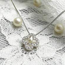 Elegant 14K Gold Plated Copper Pendant Necklace With Synthetic Cubic Zirconia Flower Design, Cute Fashion Jewelry For Women, Perfect For Gifting And Daily Wear - Box Chain Pink Box - View 12