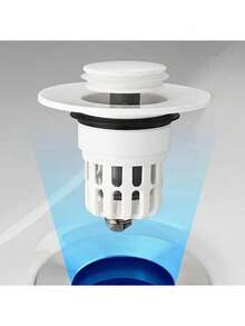 2/1 Pc Pop-Up Bathroom Sink Drain Plug - Multi-Functional Pressure Filter, Durable Plastic Material, Anti-Clogging Bathroom Sink, Sink Drain Filter, Restaurant And Kitchen Food Waste Filter, Bathroom Accessories And Gadgets/Bathroom Essentials. - Multicolor - View 8