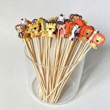 100 cây tăm cocktail tre hình động vật và trái cây dễ thương, tăm xiên thực phẩm sáng tạo cho tiệc, sinh nhật, đĩa trái cây, burger, sandwich - Nhiều màu - Xem 11