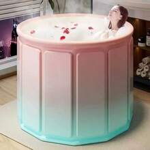 1pc Bathroom Accessory, Portable Oversized Foldable Inflatable Spa Tub - Adult Inflatable Hydrotherapy And Hot Bath Tub, Compact Shower And Foot Bath Device Suitable For Small Spaces, No Electricity Required, Suitable For Home Bathroom And Outdoor Bathing Solutions - A - View 3