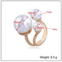 1pc Fashionable Minimalist Pearl Ring, Suitable For Women's Daily Wear (Adjustable) - Yellow Gold - View 4