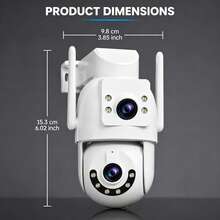 Kamera Keamanan PTZ Lensa Ganda Luar Ruangan JOOAN 4MP CAM720 APP 5G Bluetooth WiFi AP Jaringan Tahan Air Deteksi Manusia Pelacakan Otomatis Penglihatan Malam Warna Penuh Mendukung Kartu SD Penyimpanan Cloud - Hitam dan Putih - View 6