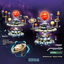 Rotatable Solar System Astronomical Model Building Blocks, 9 Planets Interstellar Space STEM Educational Blocks, DIY Science Assembly Model Toy, Suitable For Adults And Teens 14+ As Collectible Gift - Mini Building Blocks - View 3
