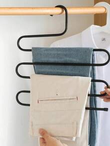 1/3pcs S-Shaped Stainless Steel Hangers - Non-Slip Space-Saving, Can Store Pants, Jeans And Scarves, Closet Storage Solution, Home Organization Essential - Multicolor - View 7