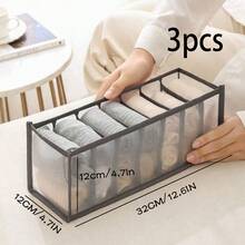1pc/3pcs Underwear Storage Box, Socks & Underwear Organizer, Drawer-Style Storage Bag, Decorative Item, Holiday Decor, Room Decoration - Grey - View 10