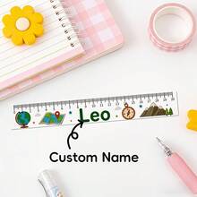 Personalized Custom Name Transparent Ruler, Can Be Engraved With Your Name/Text, Suitable For School, Office, Durable And Lightweight, Perfect Gift For Students, Teachers, Graduation, Birthday, Back To School Supplies - Multicolor - View 5