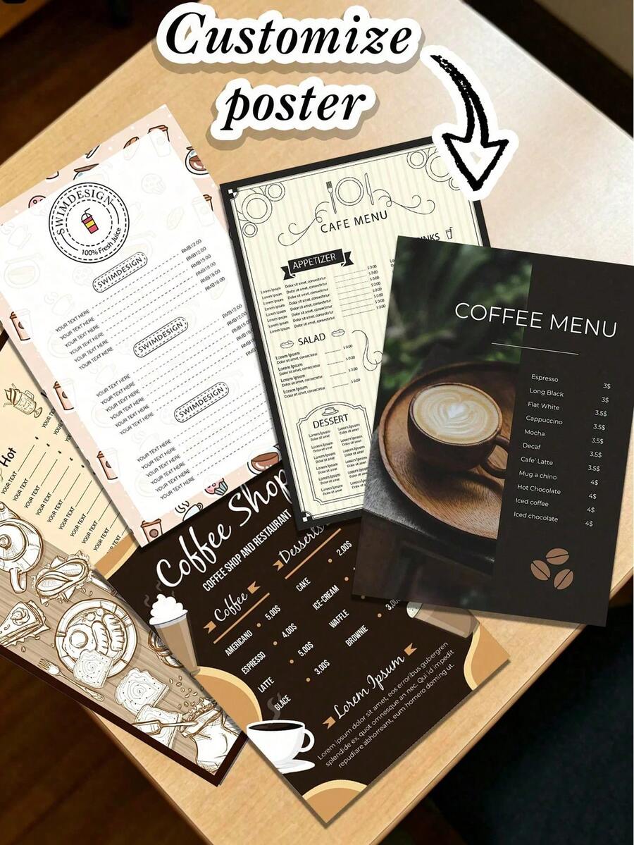 10/20/30/40pcs (Single-Sided Printing) Customized Promotional Posters, Upload Image For Double-Sided Customization. Suitable For Product Promotion, Event Flyers, Corporate Publicity, Customized Menus And Other Commercial Information Customization, Ideal For Small Businesses - Multicolor - View 1