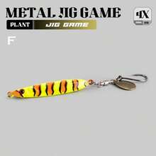 1PC 10‑30g Long‑Distance Casting Metal Jig Lures Rotatable Single Hook Spinner Blade High Gloss Hard Bait Saltwater Freshwater Inshore Offshore Shore Boat Fishing For Bass Mackerel Trout Salmon Predatory Game Fish - Multicolor - View 23