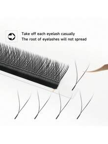 XIUSUZAKI 12 hàng lông mi giả YY 0.07mm nhiều màu hỗn hợp nâu, tím, xanh dương và nhiều màu khác, lông mi 8-15mm tự nhiên dạng cụm làm sẵn, phù hợp cho cosplay và nối mi - D - Xem 13