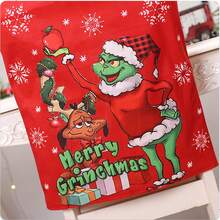 The Grinch 1pc Christmas Doll Chair Set Chair Cover Cartoon Chair Cap, Christmas Party Decoration Supplies Chair Set Table Holiday Atmosphere Decor Props, Halloween - Multicolor - View 4