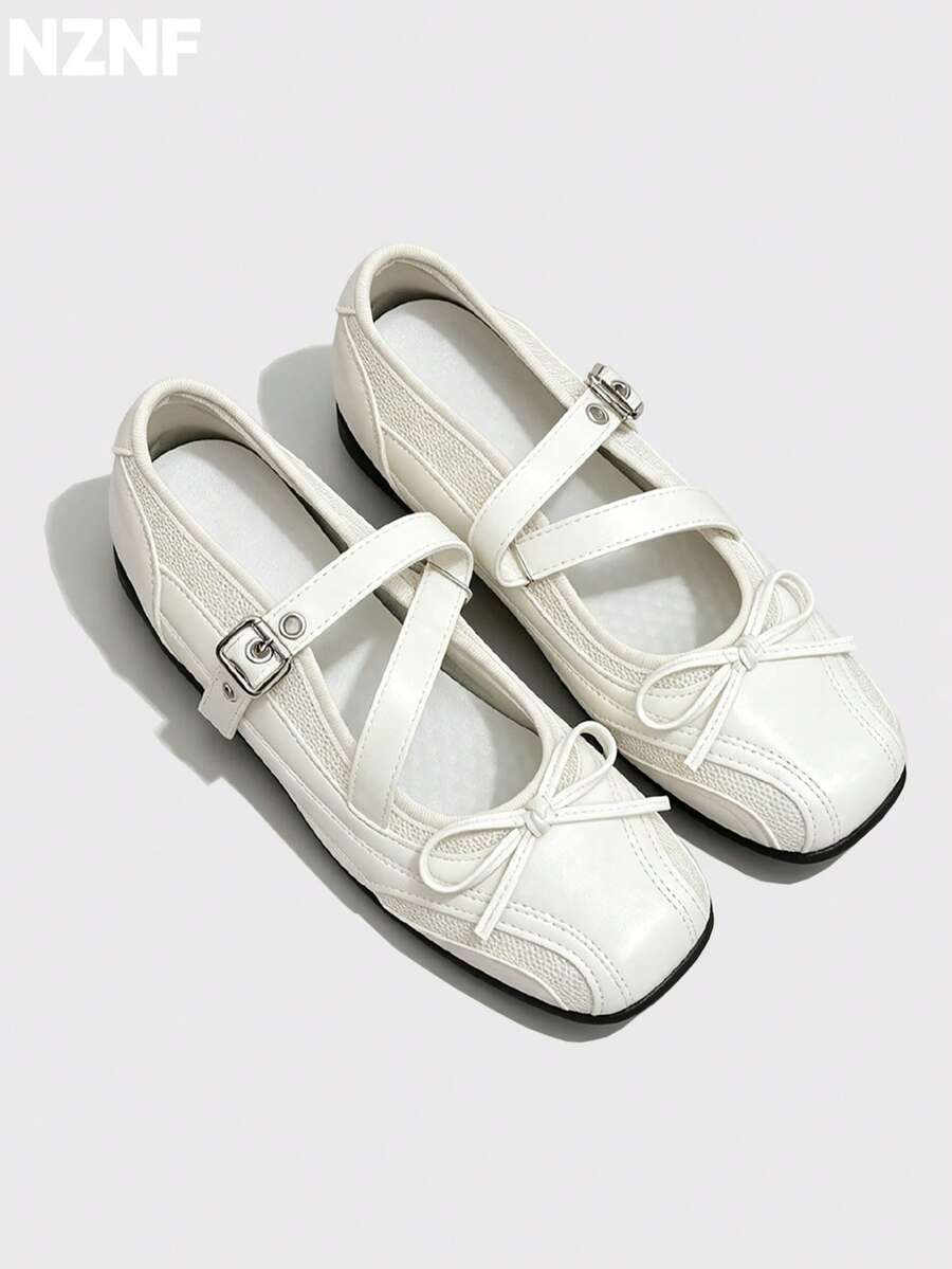 NZNF Premium Flat German Training Shoes For Women, New Autumn Versatile Sports Sneakers To Match Skirts - White - View 1