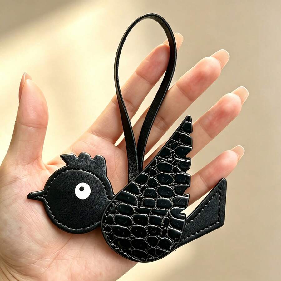 JRESSIAL Bird Hanging Ornament Bag Charm Small Flying Bird Accessory Car Rearview Mirror Pendant Color Block Flying Bird Keychain, DIY Bag Charm, Birthday, Anniversary Exclusive Gift - Black - View 1