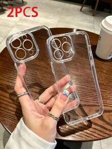 2件裝透明超薄矽膠防摔手機殼，適用於 iPhone 15 Pro Max/16 Pro Max/16 Pro/14 Pro Max/14 Pro/13 Pro Max/16、17、17 Pro、17 Pro Max - 無色 - 查看 28