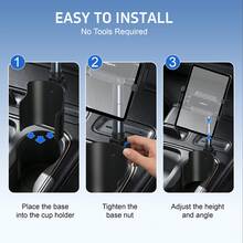 xnyocn Universal Tablet And Phone Car Mount - Aluminum Alloy Base, Supports 360° Rotation, Height Adjustment And Cup Holder - Sturdy And Hands-Free Navigation Mount - Multi-Functional Design Suitable For All Car Scenarios - View 5