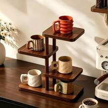 1PC Multi-Layer Cup Holder Ladder Cup Storage Rack, Suitable For Kitchen Countertops, Bar Counters, Home Coffee Corner Desktop Storage Racks, Countertop Mug Storage, As Well As Tea Sets, Aromatherapy, And Desktop Layered Display Racks. - Multicolor - View 1
