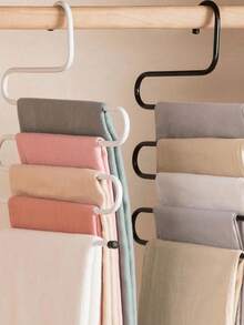 1/3pcs S-Shaped Stainless Steel Hangers - Non-Slip Space-Saving, Can Store Pants, Jeans And Scarves, Closet Storage Solution, Home Organization Essential - Multicolor - View 8