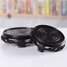 1PC Creative Antique Flowerpot Base Bracket Plastic Pad Flower Tray Bracket Circular Bonsai Tray Decoration Base - A - View 2