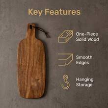 1pc Acacia Wood Serving Board With Handle, Natural Wooden Steak Pizza Cheese Bread Platter, Multifunctional Kitchen Cutting Board Tray For Home Restaurant - View 2