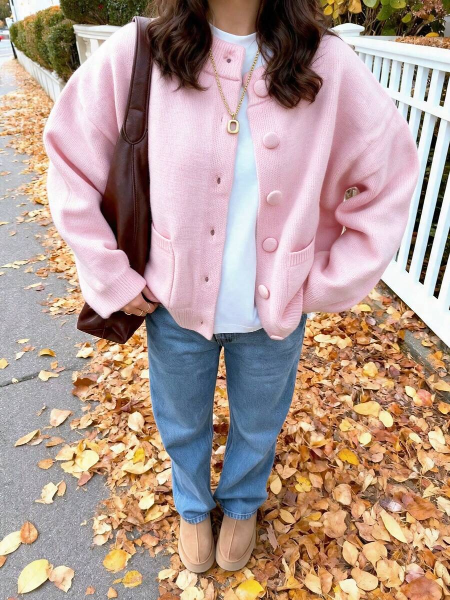 女款素色休閒百搭日常開襟衫