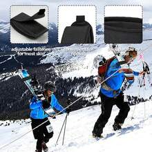 2/4pcs Adjustable Ski Binding Straps, Portable Ski Straps With Protective Pads, Ski Binding Tape For Snowboards And Ski Poles, Winter Sports Accessories, Black - Multicolor - View 4