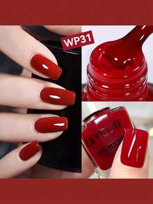 LILY'CUTE Set 6 Pcs 7ml Kutek Berbasis Air, Kutek Kuku Seri Merah Multi Warna, Kering Udara, Perlengkapan Manikur untuk Penggunaan DIY di Rumah & Salon Sepanjang Musim - MultiWarna - View 4