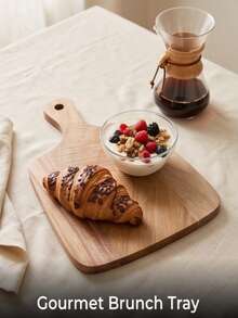 1pc High Quality Rosewood Tray, Multi-Functional Cheese Fruit Cookie Dessert Serving Plate, Suitable For Restaurant Bedroom Cafe Kitchen Accessories, Christmas Valentine's Day Halloween Gift - View 4