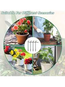 4pcs/8pcs Garden Plant Support Stakes Plastic Semi-Circular Hoop Flower Pot Climbing Plant Rack Peony Flower Stand - Christmas Cactus Support Stand - View 6