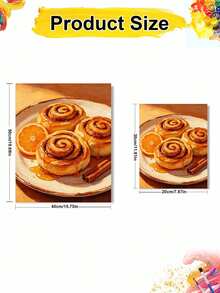 1pc Oil Painting By Numbers Kit, Cinnamon Roll DIY Art & Craft, Home Wall Decor, Canvas Oil Painting Decoration, Holiday Gift Includes Paintbrushes And Paints. - Sets - View 10