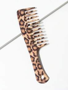 10Pcs Water‑Transfer Printed Marbled Wide Tooth Comb, Leopard & Love Pattern, Portable Easy‑To‑Clean Hair Comb, For Travel & Home Dresser, Daily Use, Salon Hair Tool, Valentine's Day Gift For Girlfriend, Back To School Essential, Fall Decor - Multicolor - View 6