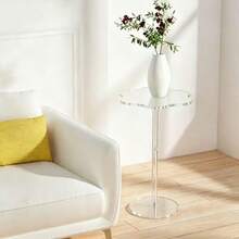Transparent Acrylic Coffee Table, Round Minimalist Modern Luxury Bedroom Table, Style Transparent Storage Small Table For Living Room - Clear - View 3