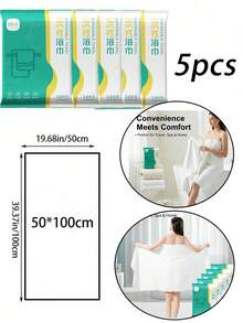 Disposable Luxury Thick Towels 5 Packs, 70gsm Soft Non-Woven Fabric, Individually Wrapped, 50x100cm, Suitable For Travel, Gym, And Outdoor Use - White - View 10